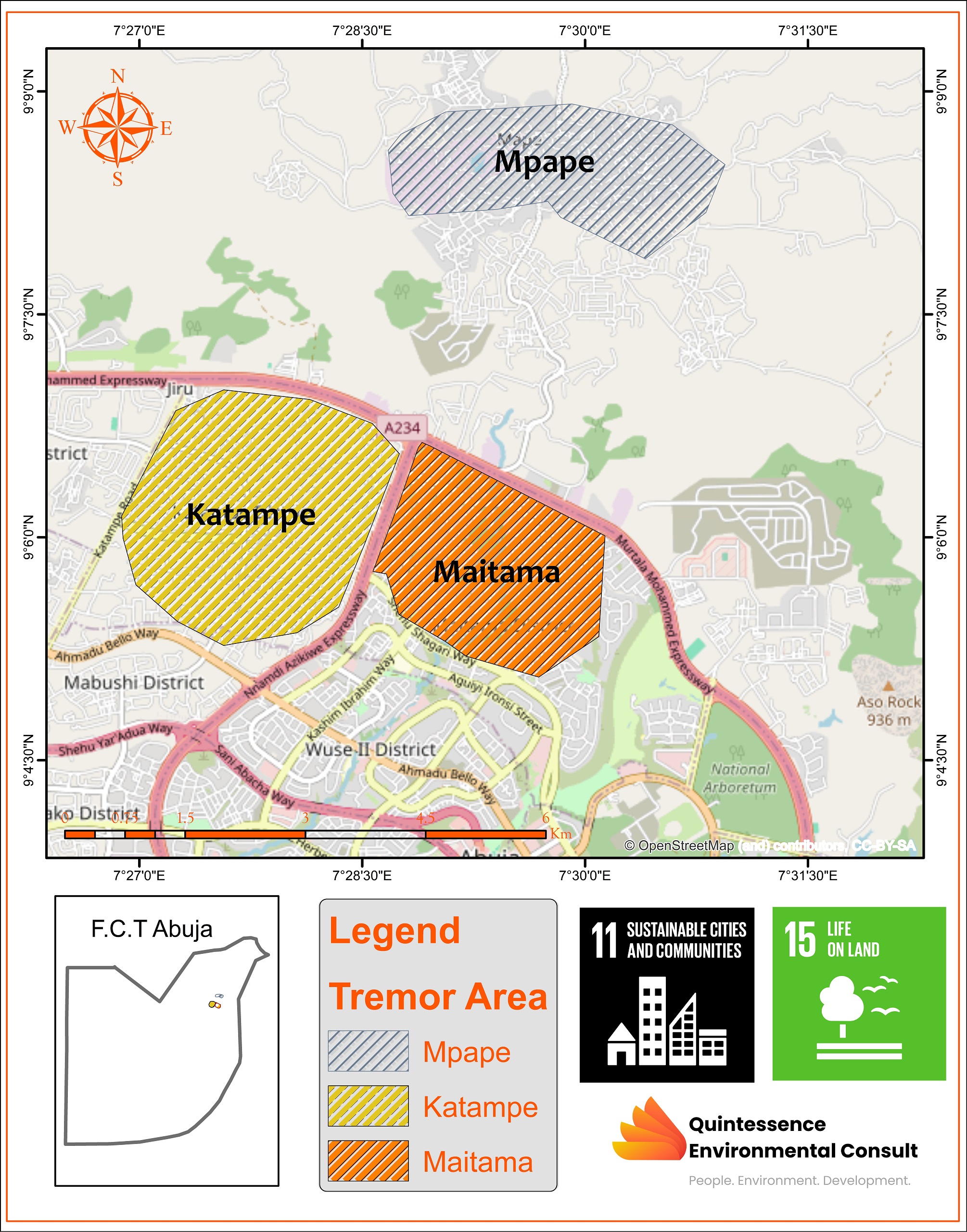 Tremor Map of Mpape Maitama Katampe in FCT Nigeria